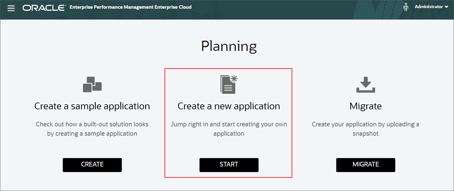 Creating a new application